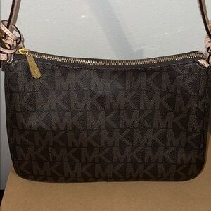 Michael Kors Brown & Tan Monogram Shoulder Bag